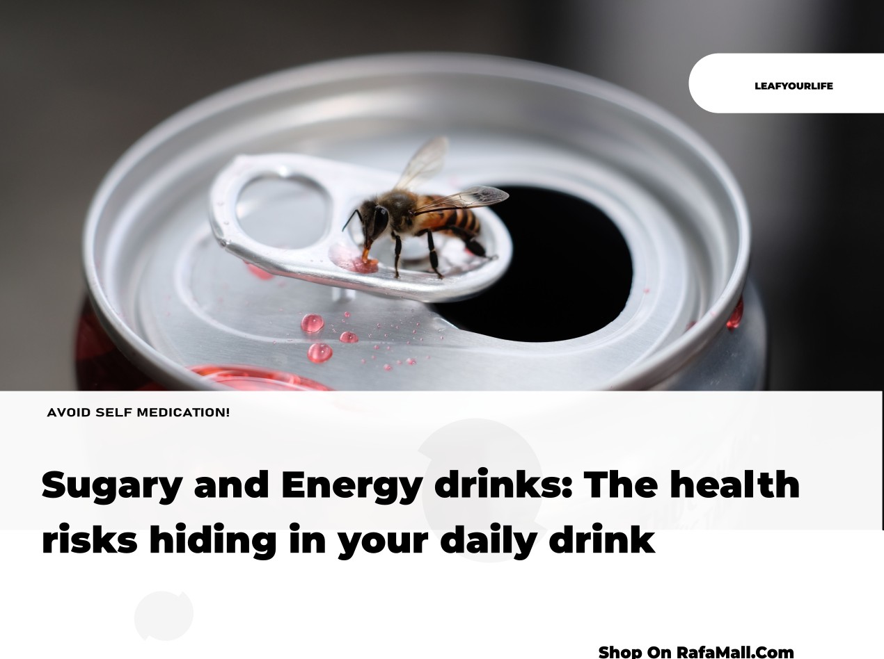 Assortment of bottled sugary drinks, energy drinks, and fruit juices, highlighting the hidden health risks of frequent consumption.