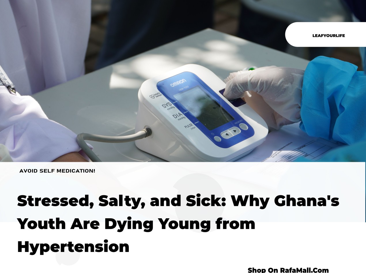 Young Ghanaian person reflecting on health, symbolizing the rising hypertension rates among youth in Ghana due to modern lifestyle, diet, and stress.
