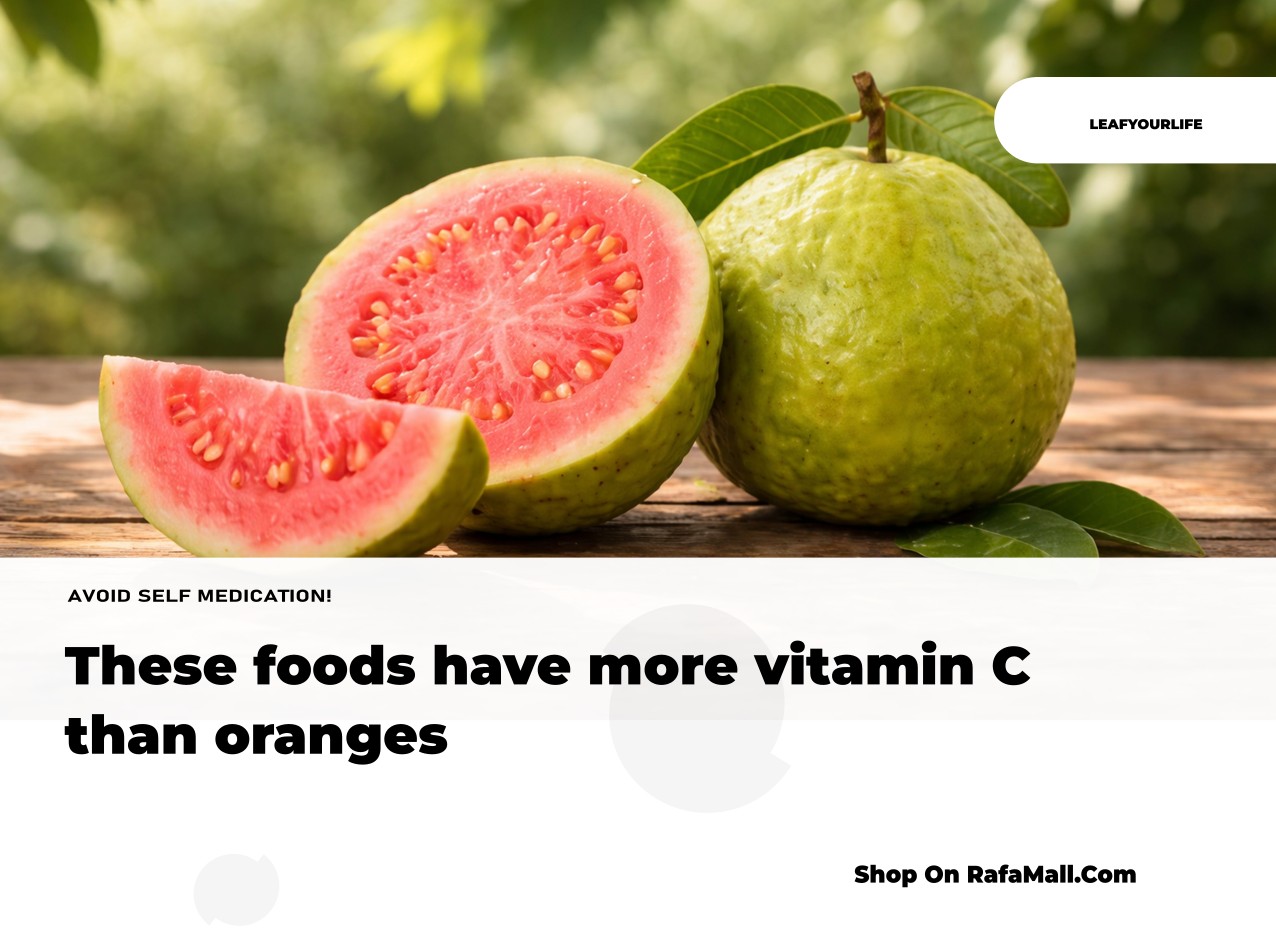 A vibrant display of fruits and vegetables known for high vitamin C content, including acerola cherries, bell peppers, guava, and blackcurrants, arranged to highlight their nutritional value.