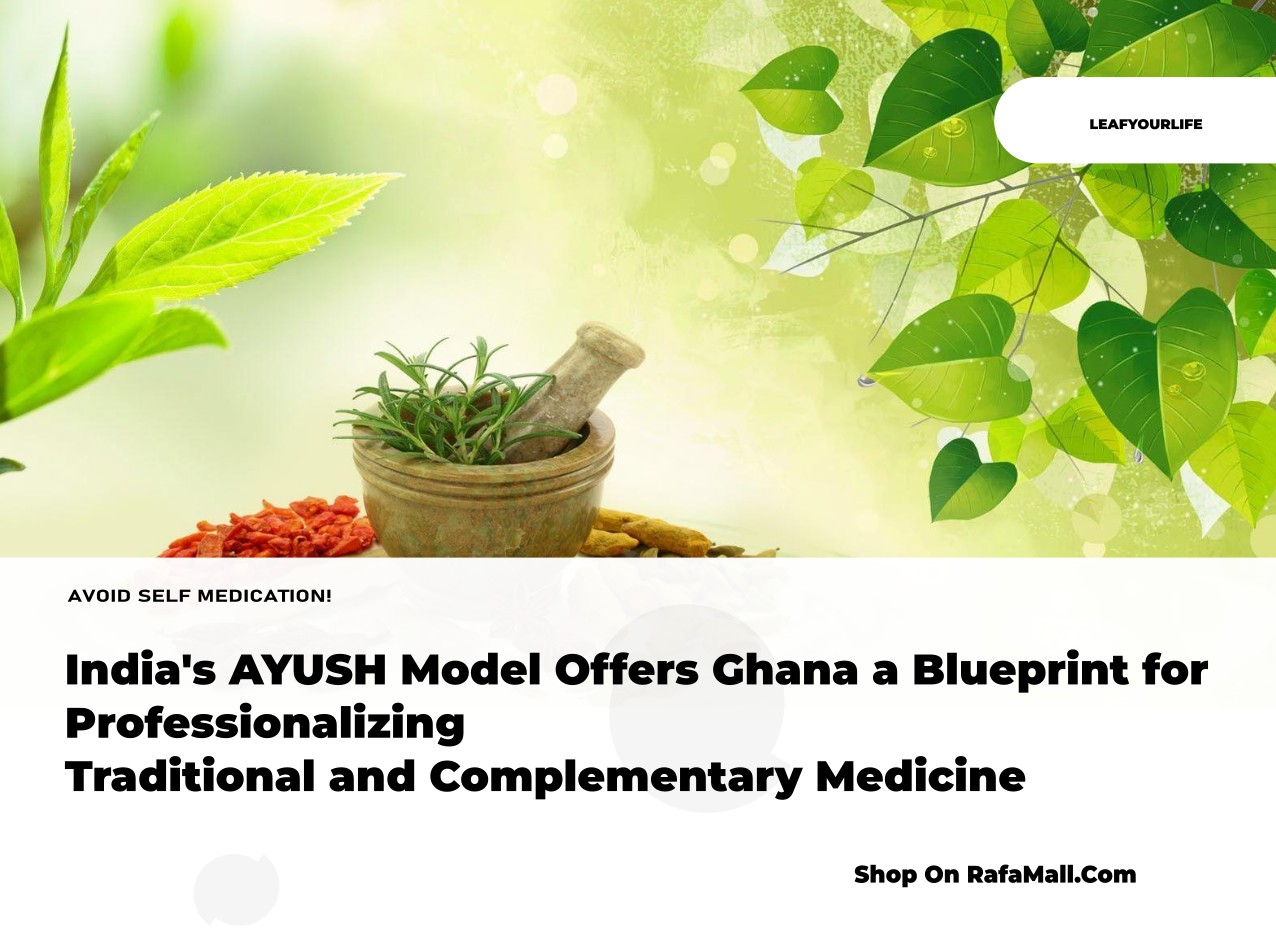Illustration comparing regulatory frameworks for traditional and complementary medicine in India (AYUSH) and Ghana, highlighting policy reform.