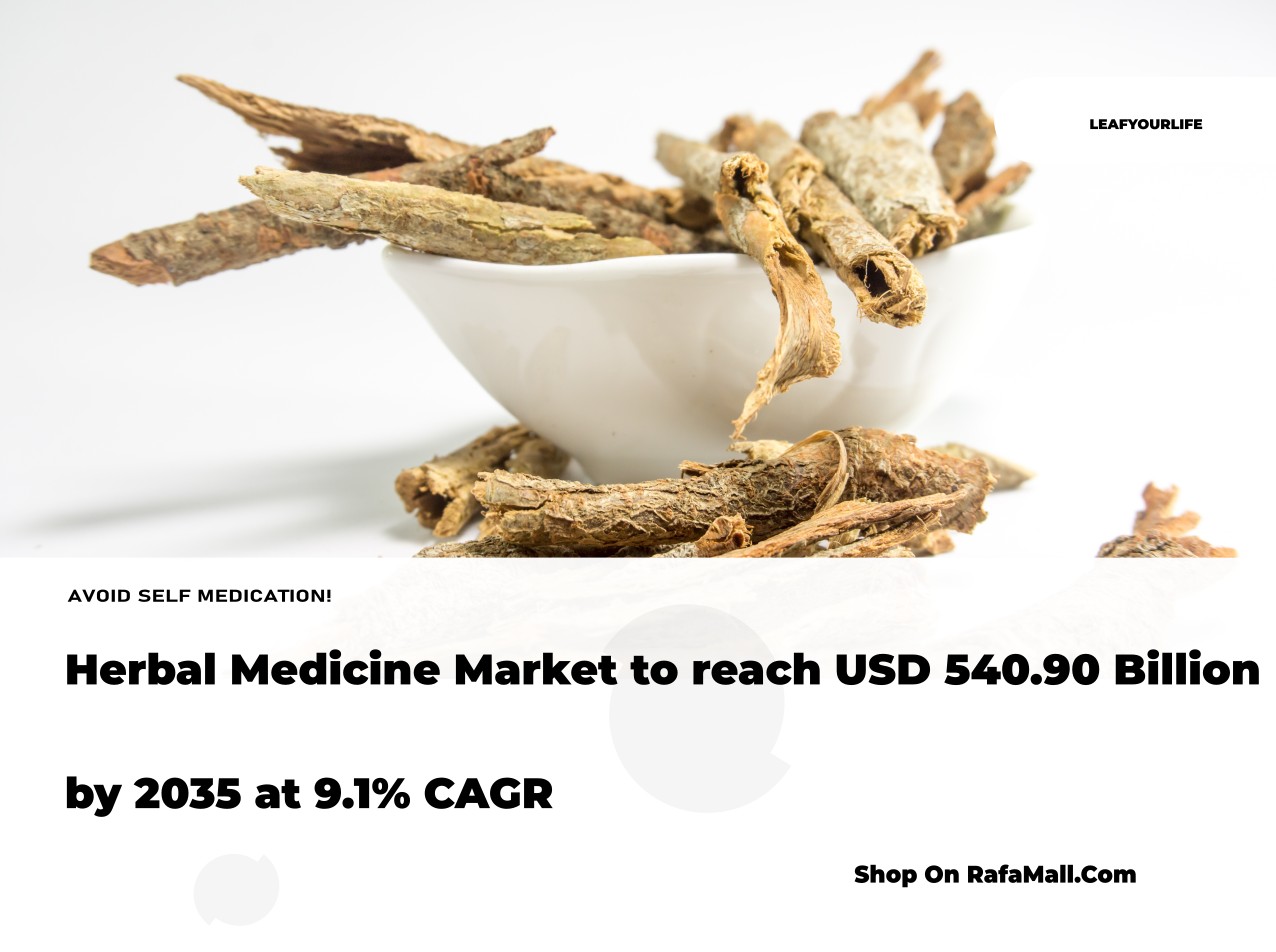 Global market growth chart showing the projected rise of the herbal medicine industry, highlighting trends in natural wellness and technology.