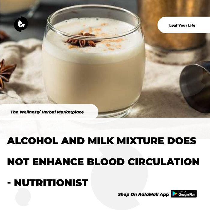 Alcohol and milk mixture does not enhance blood circulation
